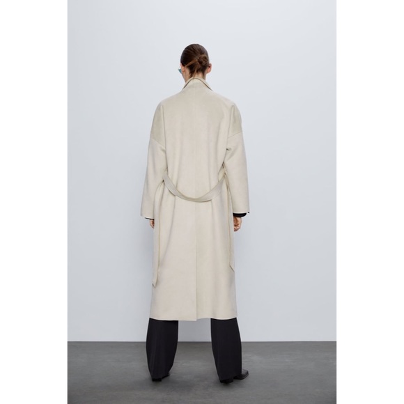 ZARA Faux Tan Suede Trench Coat size Small - Picture 5 of 15